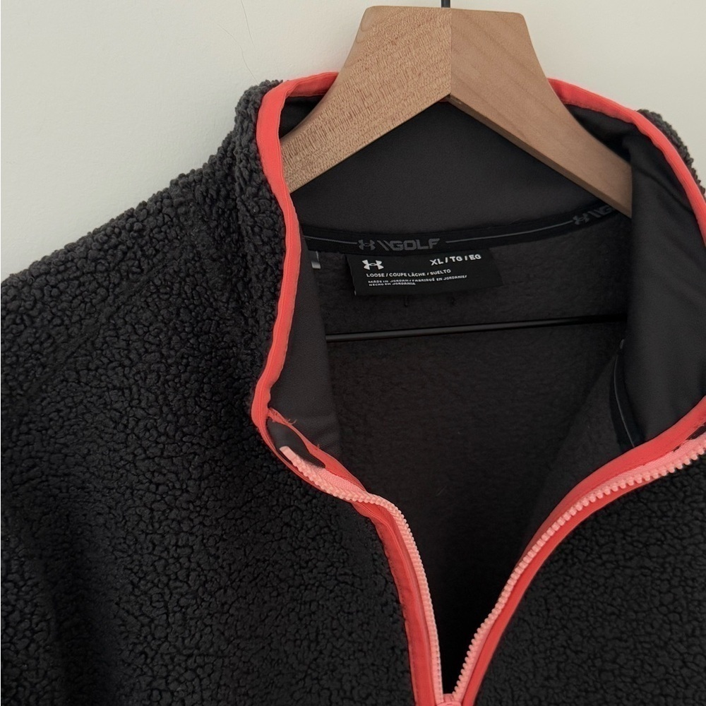 Under Armour Women's Gold Sherpa Jacket Light Weight Loose Fit Size XL - Picture 4 of 9